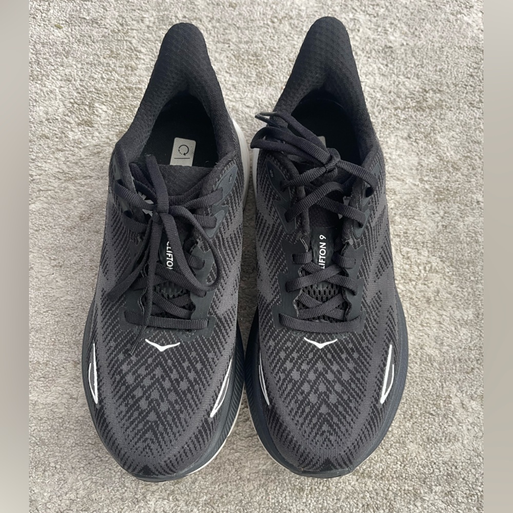 Hoka Clifton 9 Black Athletic Shoes